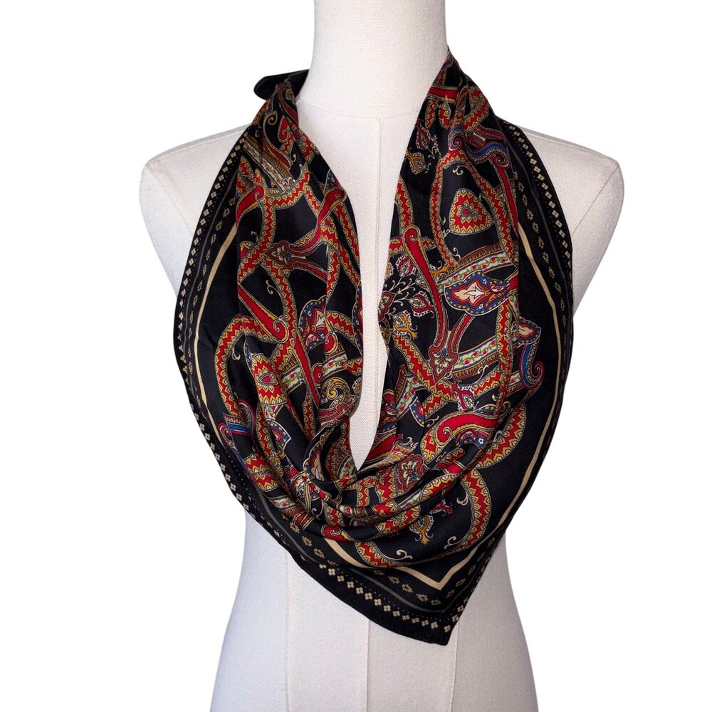 Zara NWOT Printed Scarf Belt Silky Handkerchief Paisley Old Money Colorful